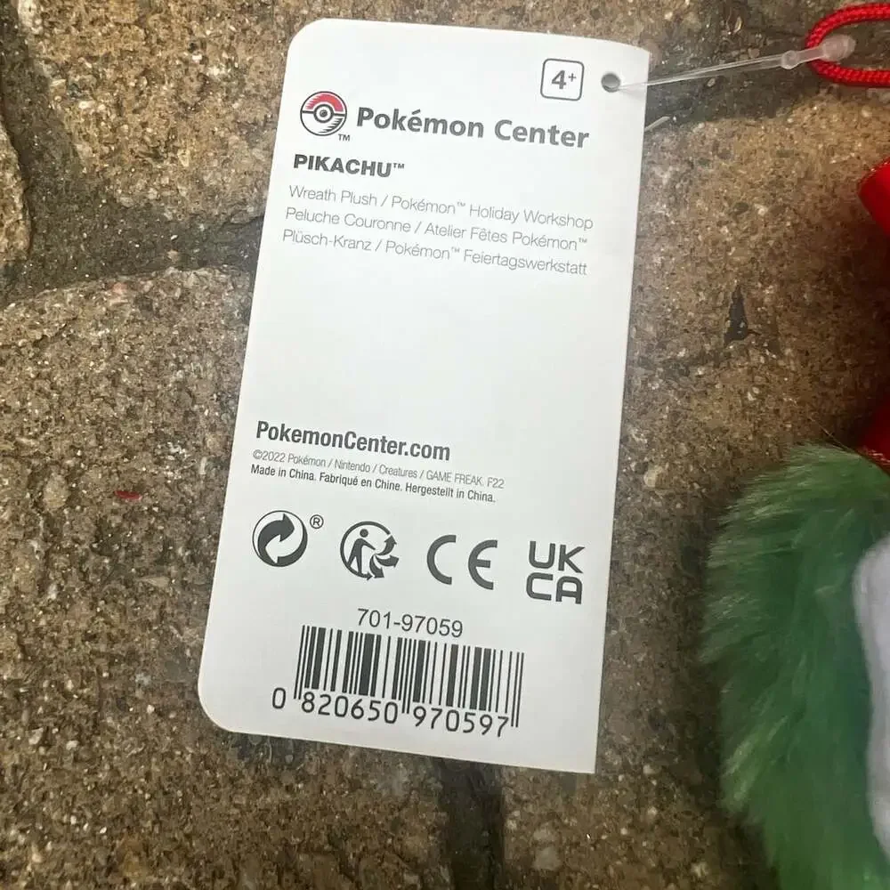 Pokemon Center Holiday Workshop Pikachu Christmas Wreath Plush 6 3/4”